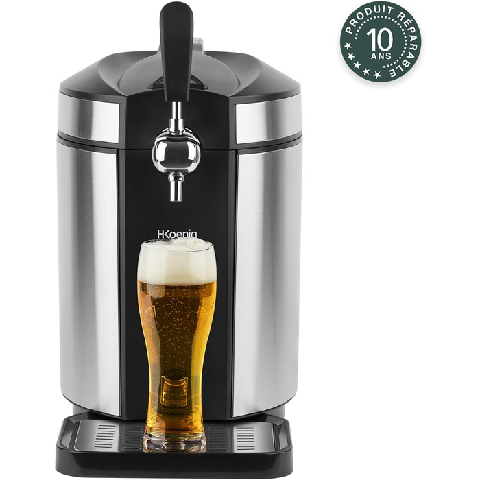 H.Koenig Bierzapfanlage BW1880: Професійна система для розливу пива з охолодженням, сумісна з 5-літровими фюзами, з LED-дисплеєм