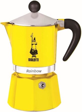 Кавоварка гейзерна Bialetti Rainbow, алюмінієва, жовта, на 1 чашку