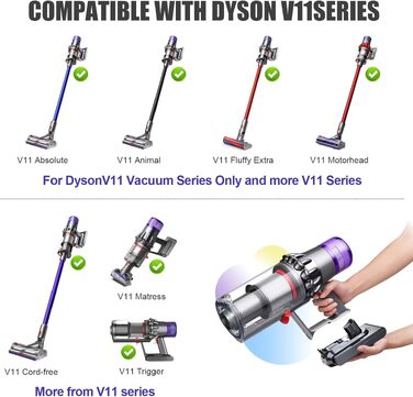 Акумулятор Vunzo 6000mAh для пилососа Dyson Animal Absolute Motörhead Fluffy Total Clean (V11) + 2 фільтри