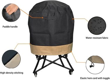 Чохол для гриля Onlyfire Kamado, водонепроникний, 76x61 см, сумісний з Big Green Egg, Kamado Joe Classic, Grill Dome, Pit Boss K22, Louisiana K22