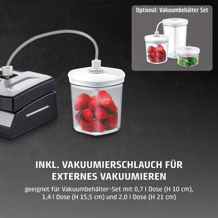Вакууматор CASO advanced Pro (VRH 490) з функцією CASOTEK Liquid, подвійним швом та набором пакетів, професійний вакуумний пакувальник