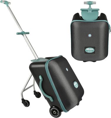 Дитяча валіза-самокат BÉABA & Micro Mobility Luggage Eazy, 2-в-1, з сидінням, для дітей від 4 років, розширювана, 22 л, багато відділень, синя