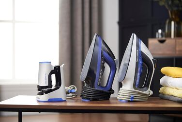 Ручний відпарювач Russell Hobbs Steam Genie Easy Store 1500Вт, складаний, для подорожей, з насадкою для тканин, 3м кабель, швидкий нагрів, модель 26740-56