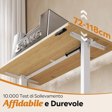 Регульований по висоті стіл для комп'ютера DEVAISE 140x70 см, підйомний стіл для роботи сидячи та стоячи з пам'яттю на 3 рівні, безшумний мотор, колір дуб