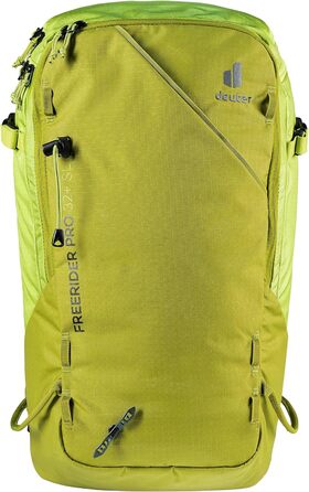 Жіночий туристичний рюкзак Deuter Freerider Pro 32+10 л, для лижних турів, зелено-жовтий