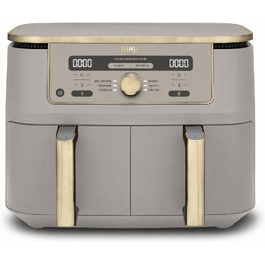 Фритюрниця Ninja Dual Zone Digital Air Fryer 9.5L, 6-в-1, 2 відсіки, Stone/Gold DZ400EUSTGD