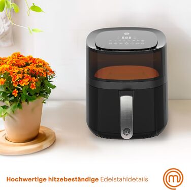 Аерофритюрниця MasterChef 4.5л-5.5л Airfryer 1400W з цифровим сенсорним керуванням, 7 програм, функція розігріву та підігріву, 80-200°C, для 2-4 осіб