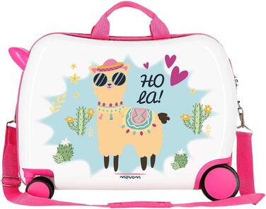 Дитяча валіза Movom Happy Time, жорсткий ABS, 34 л, з кодовим замком, 4 колеса, багатобарвна, 50x38x20 см, ручна поклажа, можна сидіти, 360° обертання