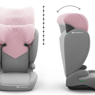 Дитяче автокрісло Kinderkraft I-SPARK 2 PRO (100-150 см), 2в1, i-Size, рожеве