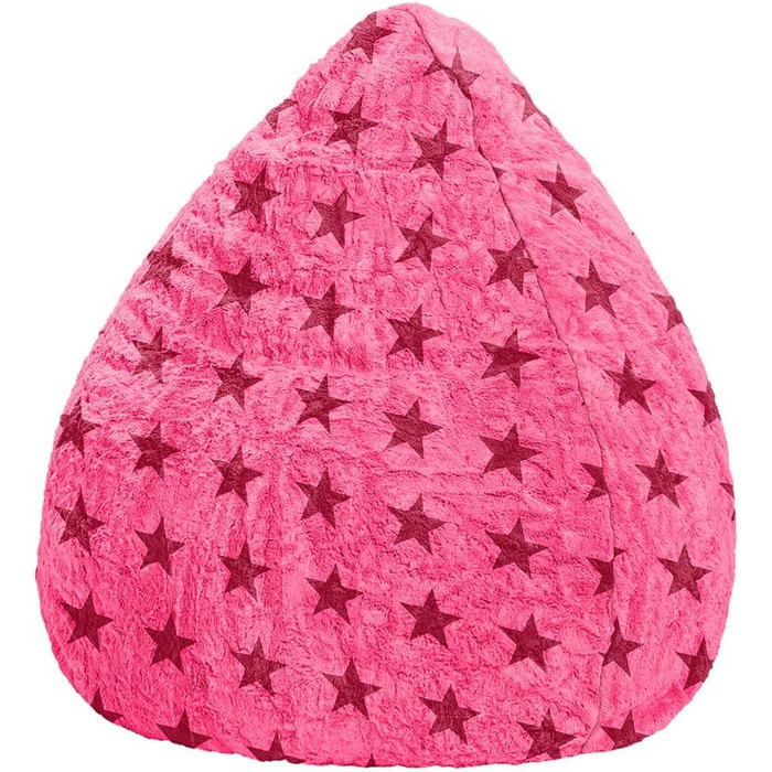 Дитячий пуф-мішок Sitting Point Fluffy Stars L, 120 л, рожевий, до 7 років
