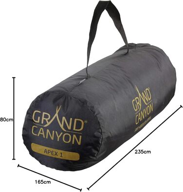 Намет Grand Canyon APEX 1 для 1-2 осіб, ультралегкий, водонепроникний, компактний, для трекінгу та кемпінгу, синій або оливковий