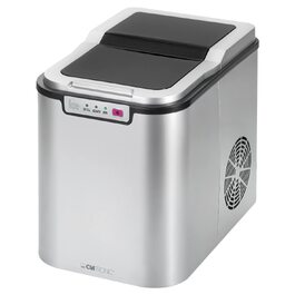 Льодогенератор Clatronic EWB 3785 Inox: Швидке виробництво льоду (10 хв), самоочищення, 12 кг/24 год, резервуар 1.5 л