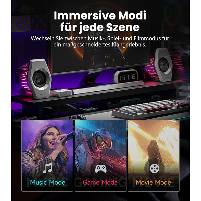 Edifier G2000 Pro - Bluetooth колонки для комп'ютера з 7.1 об'ємним звуком, RGB підсвічуванням, USB та Aux входами (білі)