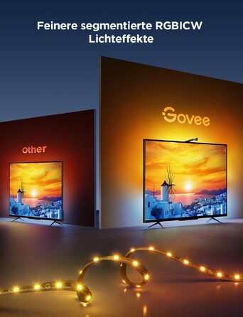 Розумна LED-підсвітка для телевізора Govee TV Backlight 3 Lite з Fish-Eye корекцією, для ТВ 55-65 дюймів (3.6м)