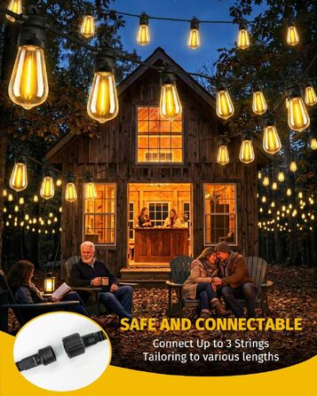 Гірлянда вулична LED Bowfar G40, 48 ламп, 10м, IP68, диммер, пульт, для саду, тераси, вечірки