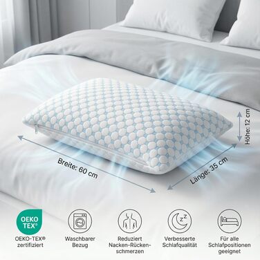 Охолоджувальна подушка для сну 40x80 з піни Memory Foam, ергономічна подушка для шиї та голови Cloudpillo