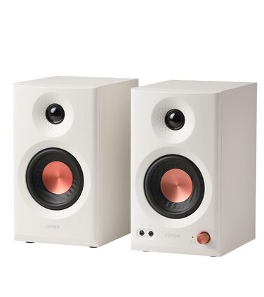 Edifier MR3 - Компактні студійні колонки 2.0, Hi-Res Audio, Bluetooth 5.4, RCA, AUX, керування через додаток, 2 x 18W (білі)