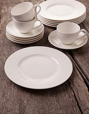 Набір кавового посуду Villeroy & Boch Basic White, 18 предметів, преміум порцеляна, сучасний сервіз для 6 осіб, білий