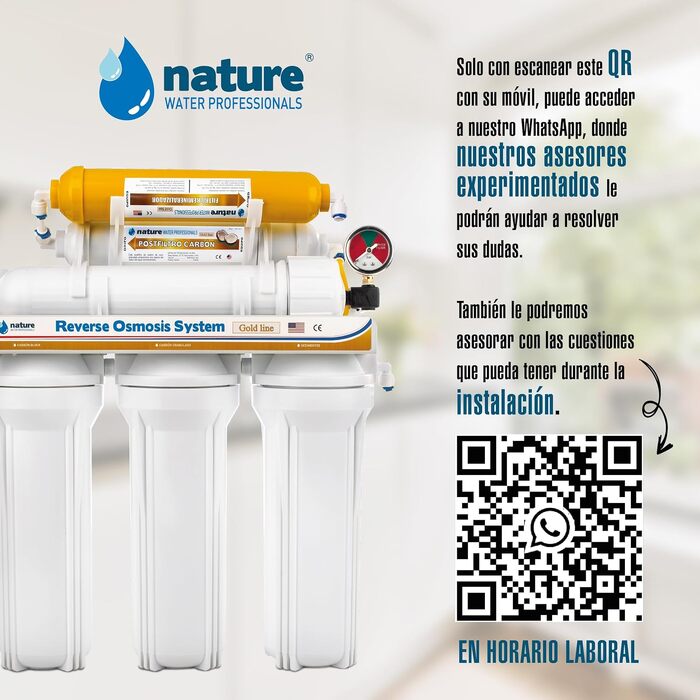 Система зворотного осмосу 6-ступенева Nature Water Professionals 5L з мембраною Vontron 50 GPD, баком та фільтрами