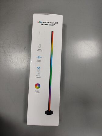 DeeprBling LED торшер для вітальні, диммований RGB світильник, керування пультом і додатком, 16 млн кольорів, музичні режими, таймер, EU-адаптер