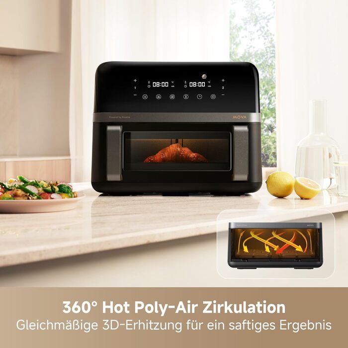 Аерофритюрниця Mova AeroChef FD20 Pro з двома зонами приготування, 9 л, 2700 Вт, SyncFinish, діапазон температур 40-230 °C
