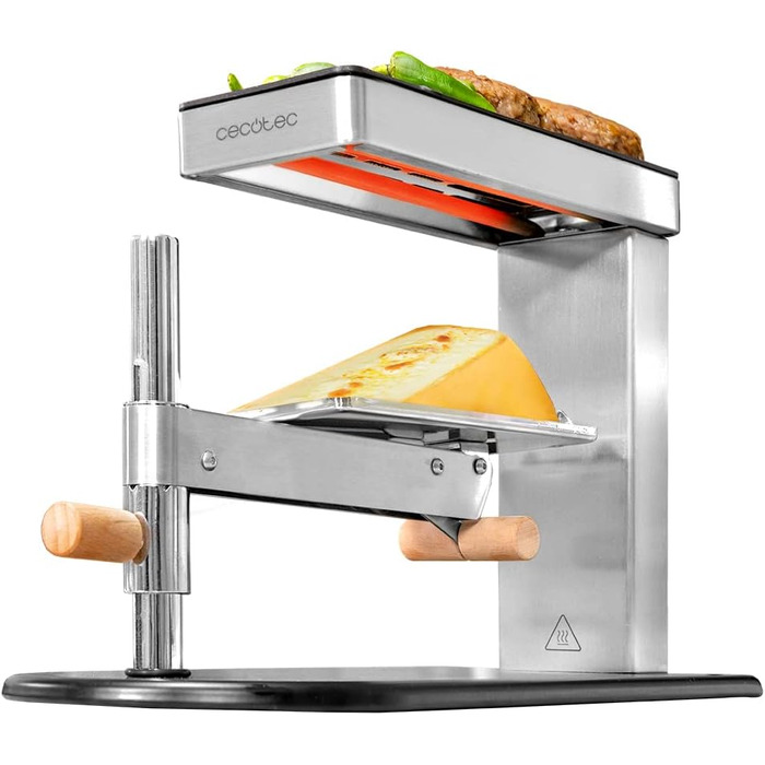 Електричний гриль-рашет Cecotec Raclette Cheese&Grill 6000 з нержавіючої сталі, 600W, регульований термостат, антипригарне покриття