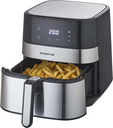 Фритюрниця з гарячим повітрям Inventum GF500HLD, 5 л, 1700 Вт, чорна/нерж. сталь