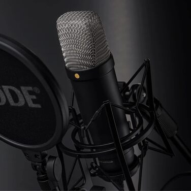 Студійний мікрофон Rode NT1 5th Gen Black XLR/USB + тримач K-M 23840 + мікрофіброва серветка Keepdrum