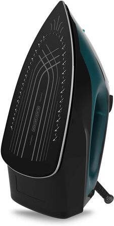Парова праска BLACK+DECKER BXIR2403E, керамічна підошва, 2400 Вт, 500 мл, чорна/зелена