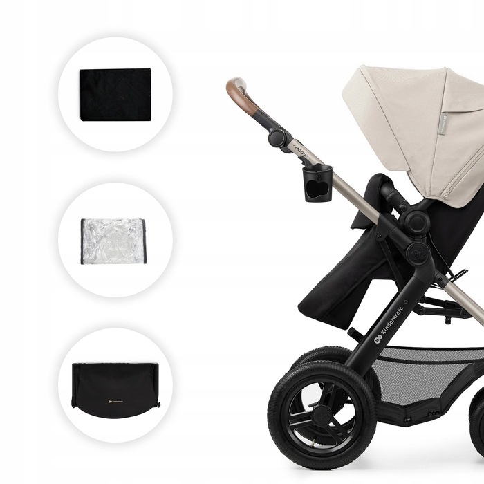 Дитячий візок 4в1 Kinderkraft MOOV 2 AIR з автокріслом MINK PRO та базою, сірий