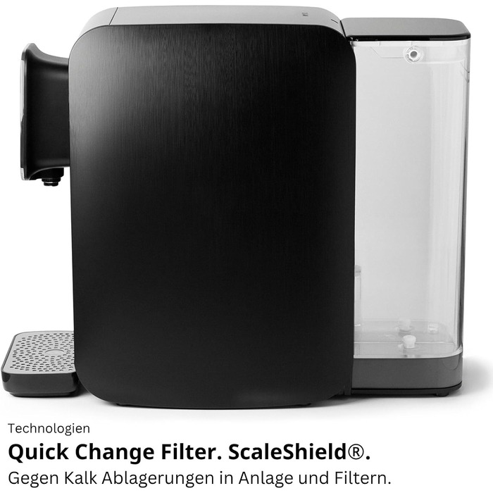 Система зворотного осмосу OsmoFresh Quella Life BLACK EDITION з 6 рівнями температури (15-100°C), мобільна, без підключення до водопроводу, 5-ступенева фільтрація, фільтр для питної води без солей