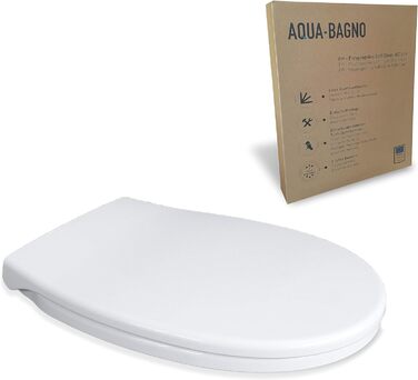 Універсальне сидіння для унітазу Aqua Bagno O-форма, з мікроліфтом, тонке, знімна кришка