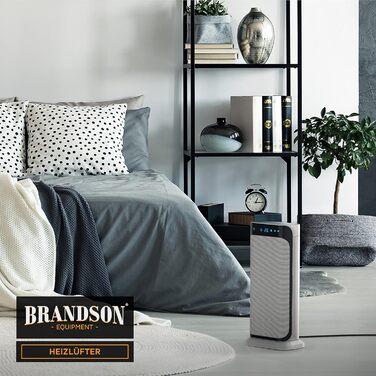 Обігрівач Brandson з пультом керування: керамічний, для ванної кімнати, енергозберігаючий, тихий, з осциляцією, 2 режими, таймер, сертифікат GS