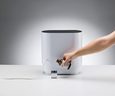 Ультразвуковий зволожувач повітря BONECO U350 з ароматизацією, 5 л, для приміщень до 80 м², автоматичний режим, таймер, функція підігріву, подвійна насадка, водяний фільтр, білий