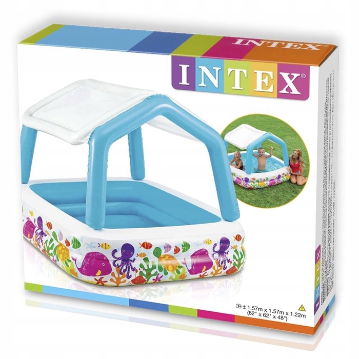 Дитячий надувний басейн з навісом INTEX 57470 (157x157 см)