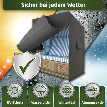 Чохол для плетенего крісла-гойдалки Waldner Oxford 600D, сірий антрацит 120x90x160 см, водонепроникний, зимовий, від сонця