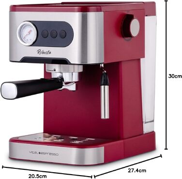 Кавомашина еспресо XSQUO Useful Tech для кави та капучино, 1350 Вт, 20 бар, паровий капучинатор, термоблок, Robustа