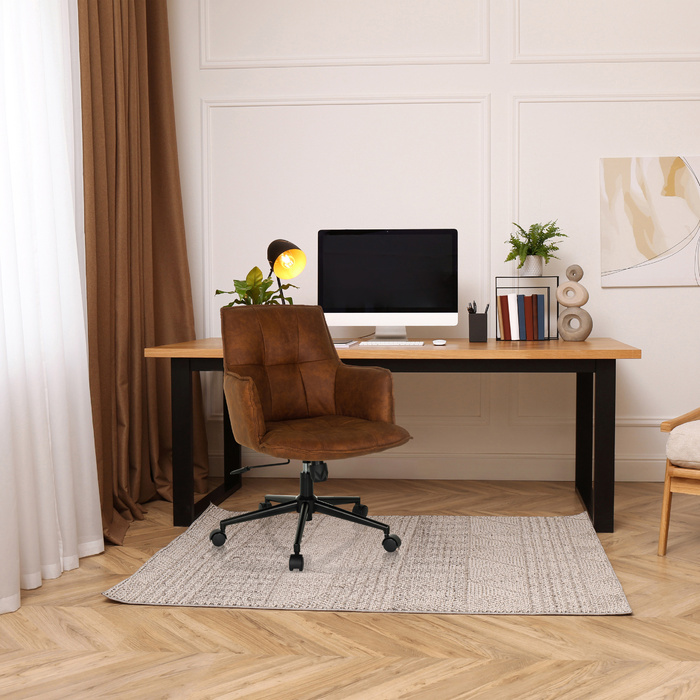 Крісло для домашнього офісу / поворотне крісло SOLAO LIFE Тканина коричневий Hjh LIVING