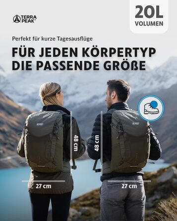 Рюкзак Terra Peak Airant з вентильованою спинкою, 20л, оливковий, туристичний, з поясом, тримачем для питної системи та дощовиком