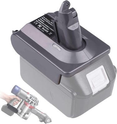 Адаптер TEPULAS для Makita 18V до пилососа Dyson V6, перехідник MT18V6 для акумулятора Makita, сумісний з Dyson V6 Absolute, Handheld, Animal, Motorhead, без акумулятора