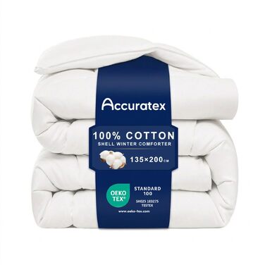 Зимова ковдра ACCURATEX 135×200 см, щільність 450 г/м², чохол зі 100% бавовни, тепла