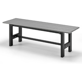 Садова лавка KOMFOTTEU металева, вулична, до 300 кг, сіра, 120×36×40,5 см – лавка для парку, балкона, двору, для вулиці, вологостійка