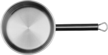 Каструля WMF Comfort Line 1,4 л з кришкою, 16 см, маленька каструля для молока, індукція, матова нержавіюча сталь Cromargan, з мірною шкалою, штабельована, без покриття