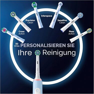 Електричні зубні щітки Oral-B Pro 3 3900, набір з 2 шт та 3 насадками, 3 режими чищення, 360° контроль тиску, від Braun, білий/чорний