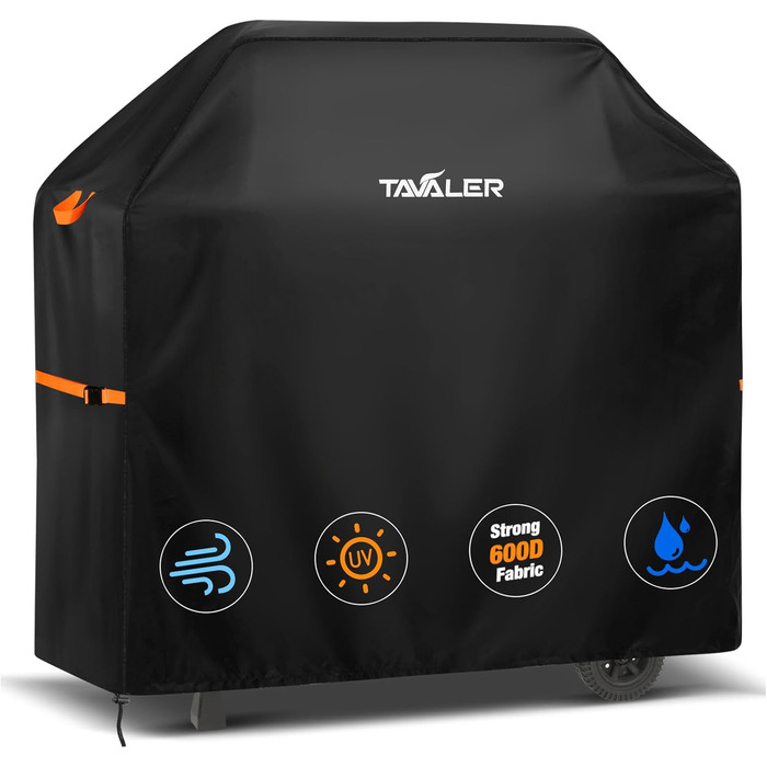 Чохол для гриля Tavaler 120x60x120 см, водонепроникний, оксфорд 600D, для газових грилів Weber Genesis/Spirit, Enders Boston, Monroe, Chicago