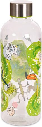 Пляшка для води Rick and Morty Elbenwald 850 мл з порталом, прозора/зелена, з гвинтовою кришкою, 22,5 см