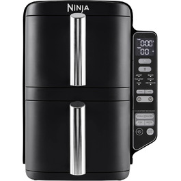 Подвійна аерофритюрниця Ninja 7,6 л, 2 кошики, 6 режимів, чорна, модель SL300EU