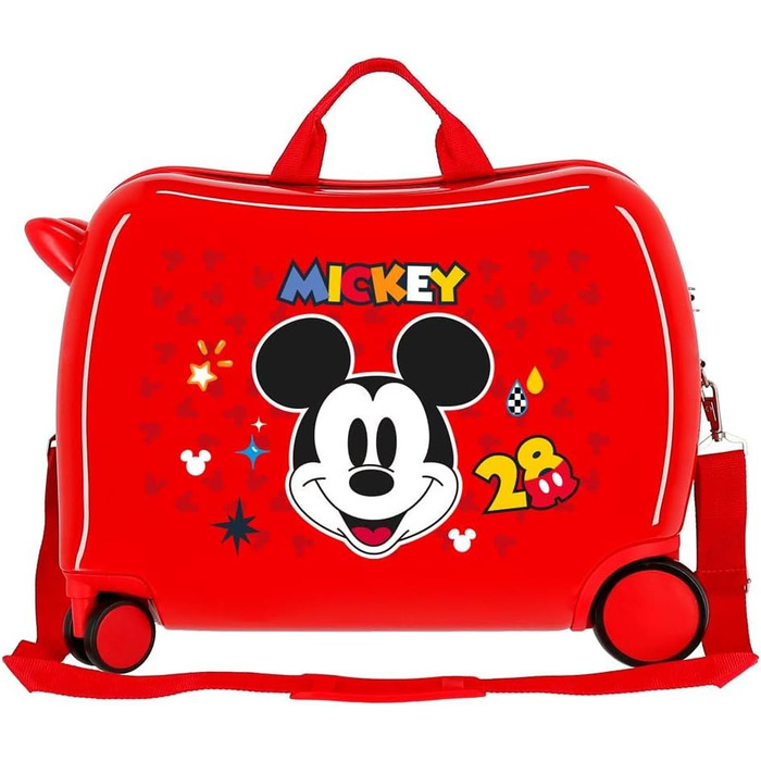 Дитяча валіза Disney Mickey Mouse червона 50x39x20 см, ABS, 34 л, 4 колеса, ручна поклажа