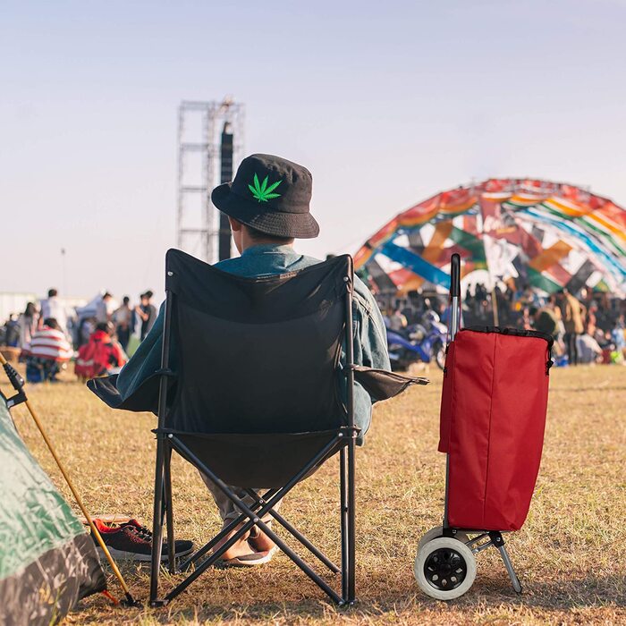 Складаний візок для покупок Relaxdays, знімна сумка 28 л, на колесах, 92,5x42x28 см, чорний