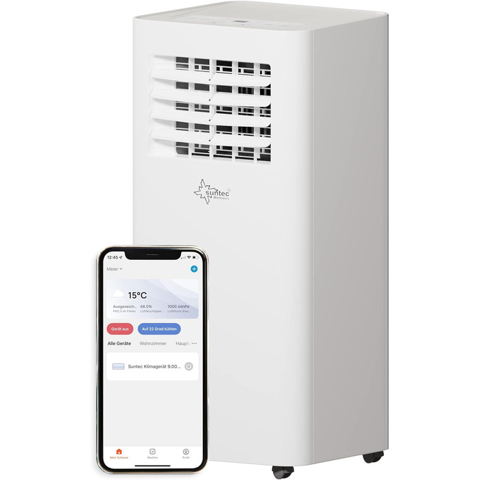 Мобільний кондиціонер SUNTEC Comfort 7.0 Eco R290, 2050 Вт, 7000 BTU, для кімнат до 25 м², охолодження та осушення, з відведенням повітря, тихий, для дому та офісу